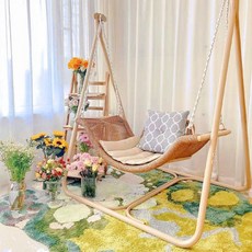 베란다 흔들의자 가정용 라탄 리클라이너 안락 스윙체어, 백단그네-1인용, 1개