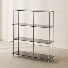 보비쥬S 네오그 4단 1200 그레이유리 유리선반 다용도진열장 (착불), 실버