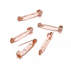 50개 15 20 25 30 35 40mm 7가지 색상 브로치 클립 베이스 핀 핀 브로치 세팅 블랭크 베이스 DIY 쥬얼리 제작 용품, [01] 15mm, [25] Rose gold