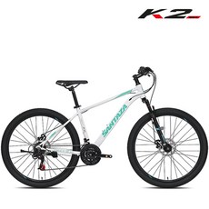 2025 케이투바이크 레이브2.1D 26인치 MTB자전거 선런 원터치21단 디스크브레이크, 1개, 169cm, 화이트+민트