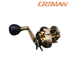 크레만 리틀 자이언트 베이트릴 주꾸미 갑오징어 문어 광어 다운샷 우럭 바다 선상 낚시 릴, 골드, 지깅 좌핸들 (5.6:1)
