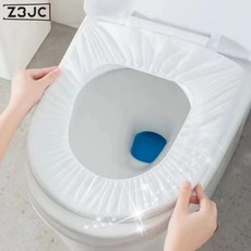 Z3JC 一次性馬桶套現貨無紡佈防水家用酒店旅行通用便捷廁所馬桶墊, 1個, 白色