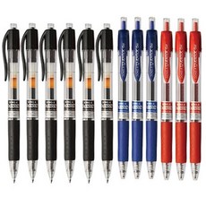 동아 유노크 젤잉크 중성 볼펜 0.7mm U-KNOCK, 1통, 혼합12(흑6청3적3)