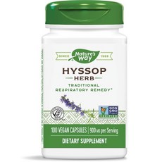 Nature's Way 牛膝草 450mg 素食膠囊, 1個, 100 件