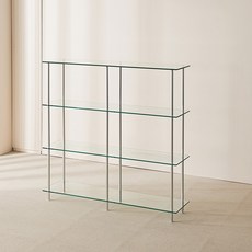 보비쥬S 네오그 4단 1200 투명유리 유리선반 다용도진열장 (착불), 실버-투명유리