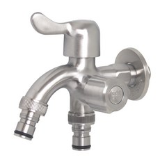 올스텐 SUS304 양커플링 양갈래 수도꼭지 두갈래 수전 세탁기 베란다, SUS304 더블커플링, 1개