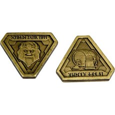 깨진 토큰 위조 마스터 골드 판타지 코인 35mm 메탈 노벨티 코스프레 및 TTRPG 게임 피스 10개