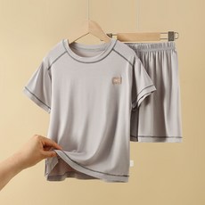 兒童莫代爾短袖短褲套裝夏季薄款男童睡衣中大童空調家居服兩件套