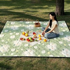 Alemon 방수 방습 다용도 피크닉매트 두꺼운 돗자리 매트, 녹색