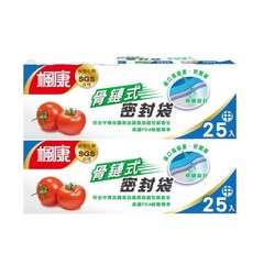 楓康 骨鏈式夾鏈密封袋 中型 50入組 SGS合格 無塑化劑, 1個, 中 (M), 50個裝