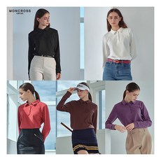 [몽크로스] O 여성 기능성 양면 기모 카라 티셔츠 5종