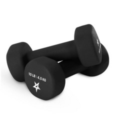 Yes4All 미끄럼 방지 그립이 있는 2.7kg(6파운드) 덤벨 네오프렌 - 전신 운동에 적합 - 총 무게: 5.4kg(12파운드) (2개 세트), 10파운드(1쌍), I. 블랙