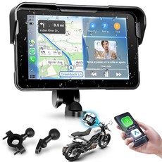 차량용 무선 카플레이 안드로이드 오토가 탑재된 리무디 7인치 모터사이클 카플레이 화면 IP67 방수 터치스크린 GPS 내비게이션 듀얼 블루투스 전송 /EQ /음성 제어 지원, 5 Inch Motorcycle Carplay