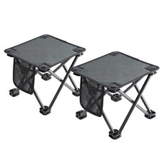 킹캠프 휴대용 네발 캠핑 의자 28 x 28 x 23cm, 2개, 블랙
