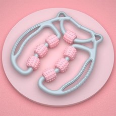 DIU 新款按摩棒四排滾輪可彎曲狼牙棒肌肉放鬆感統訓練瑜伽按摩健身, 1個, 7輪環形夾腿器:如圖