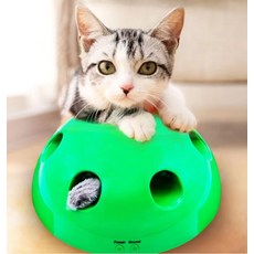 電動聲光逗貓玩具球 互動寵物玩具 貓咪益智玩具 耐磨材質, 綠色, 1個, 5236