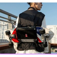 롱보드 가방 스케이트보드 케이스 수납백 백팩 배낭 스포츠 크로니 파우치, 블랙레드