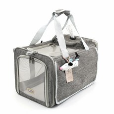 퍼피허그 Airmong 강아지 고양이 이동 가방 애견 캐리어 산책가방 기내용 컨넬 카시트 슬링백, 그레이, 1개