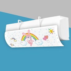 冷氣擋風板 導風板 遮風板 防直吹檔板 空調擋風板 台灣出貨, 1個, 彩虹粉兔, 彩虹粉兔