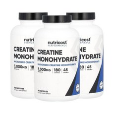 뉴트리코스트 크레아틴 Creatine 3000mg 180캡슐 3개 운동부스터