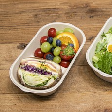 일회용 샐러드 도시락통 펄프용기 1000D, 1개, 20개입