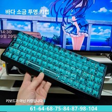 올원픽 얼음키보드 투명 키보드 커스텀 게이밍 기계식, 기본 모델명/품번, 씨솔트투명 블랙측면각인