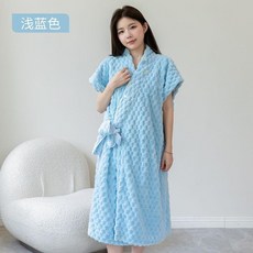 可穿式浴巾 5A級抗菌 吸水快 適用80-160斤, 淺藍色 5A級抗菌 不掉毛 吸水快 ,全包裹 適用80-160斤 小僊女, 淺藍色