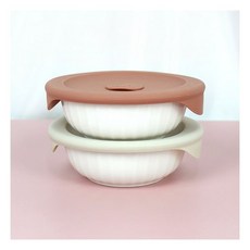 락앤락 바로한끼 도자기 밥용기 355ml 2개세트1236641, 락앤락 바로한끼 도자기 밥용기 355ml 2개세트123