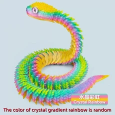 30/60/80cm 3D 인쇄 빛나는 뱀 움직일 수있는 공동 시뮬레이션 뱀 액션 피규어 홈 오피스 데스크탑 장식품, 15 60CM