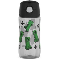 Thermos 써모스 FUNTAINER 473.2ml(16온스) 플라스틱 하이드레이션 병 포함 퍼플_159096, Minecraft_159096