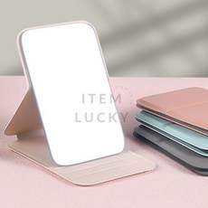 ITEM LUCKY 네모 거울 사무실 스탠드 거울, 핑크, 1개