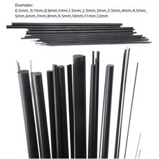 RC 모델 또는 DIY용 탄소 섬유 솔리드 로드 직경 0.5mm 12mm 원통형 샤프트, 12 5mm x 5pcs, 1개