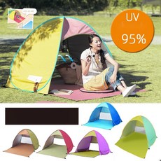 [햇빛 가리개] 원터치텐트 2인용 자동 비치용 그늘막 쉘터, 13. 폴록아트 은코팅