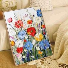 보석십자수 액자형 알록달록 해바라기 예쁜, 30x40cm 스트레치된 원목 내프레임, 친환경 고광택 안료+눈 보호 유화, nx14665