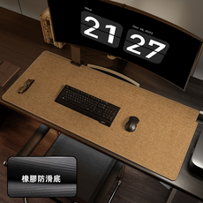 GUEFOON棉麻辦公桌墊日常款, 1個, 卡其色:30*60cm圓角2cm（50203）