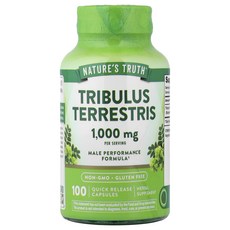 절실히 몸관리가필요한시기 Nature's Truth 트리블러스 빠른 방출 캡슐 100정(캡슐 1정당 500mg) 프리미엄할인상품입니다, NaturesTruth트리블러스빠른방출캡슐100정캡슐1, 1개, 100정