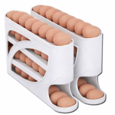 하기센스 계란보관함 30구 자동슬라이딩 2단 대용량 1+1, 다크 화이트, 2개