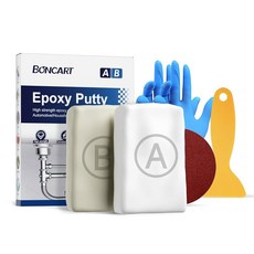 본카트 에폭시 퍼티 200g 고속 수리 AB 금속 목재 타일 세라믹 접착 조각을 위한 고강도 2부 충전재 흰색, 200g, White, 1