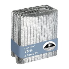 UCINNOVATE 75% Reflective Aluminet Shade Cloth 6.5X6.5 ft Aluminum Sun Shade Net Cover with Gromm, UCINNOVATE 75% Reflective Alum