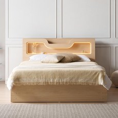 슬립스토아 호텔 피렌체 LED 4구 수납 침대+본넬 매트리스 세트 SSQK, 메이플