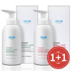 애터미 한방 샴푸 500ml + 한방 헤어컨디셔너 500ml 세트, 1세트