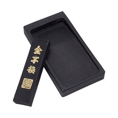 1세트 서예 벼루 세트 1개 벼루 와 1개 묵봉 직사각형 검은색 12x6.5x1.6cm