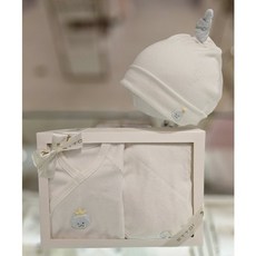 [백화점 정품] 에뜨와 신생아 순면 사계절 배냇 슈트 배내가운X속싸개X비니모세트