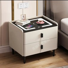 Haeif 무선충전 블루투스 2추 l 침대협탁 미화이트 스피커 USB 조립식, 1개, C. 베이지 더블펌프 3색 무선충전