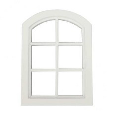 shangren 2x WhiteArch 나무 미니어처 인형 집 창틀 가구 액세서리, 7.5 x0.8 x10.3cm, 자작 나무, 하얀, 1개