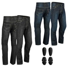 Hive Moto 남성용 오토바이 청바지 보호용 모토크로스 데님 청바지 바지 강화된 엉덩이 및 무릎 안전 CE 탈착식 아머 포함 블랙. 32 x 34, 30 x 34_블루