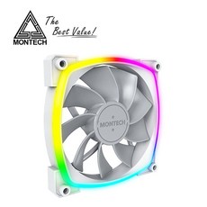 MONTECH 君主 AX120 RX120 PWM 120mm 靜音風扇，智能溫控，高效散熱，電腦風扇, 1個, RX120 PWM 反葉 白
