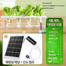 루미에뜨 가정용 수경재배 화분 실내 야채 키우기 스마트팜 상추재배기 수 6_4홀+펌프+태양광 씨앗+영양액, 1개