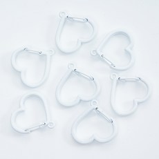 디어템 하트 키링 열쇠고리 부자재 오픈형, 10개, 화이트