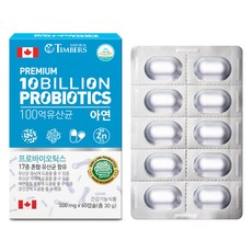 [네추럴 팀버스] 프리미엄 100억 유산균 아연 PREMIUM 10BILLION PROBIOTICS 10 000 000 000 60캡슐, 1개, 60정